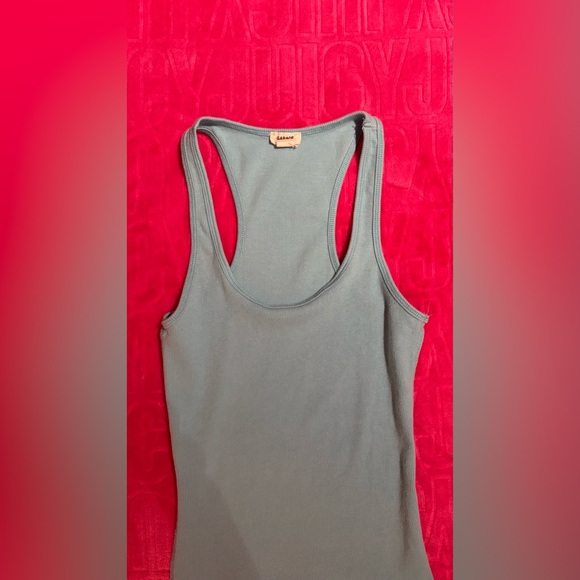 Garage Vintage Ribbed Racerback Tank Top Blue - Picture 2 of 5